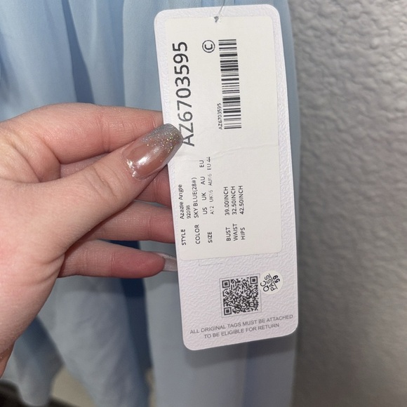 AZAZIE Women’s Angie Sky Blue Formal or Bridesmaids Dress Size 12 - Picture 4 of 9